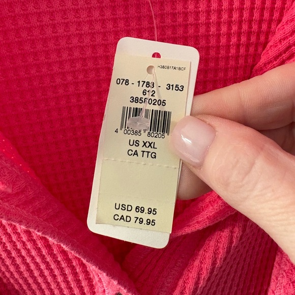Aerie NWT Women’s Neon Hot Pink Oversized LumberJane Waffle Shirt Size XXL - Picture 3 of 13